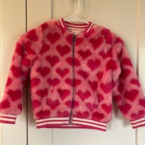 NWOT Faux Fur Heart Jacket